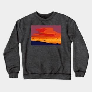 Orange Hillside Sunset Crewneck Sweatshirt